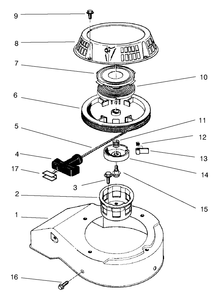 Recoil Assembly Diagram and Parts List for 26643 7900001 - 7999999 Toro Lawn Mower