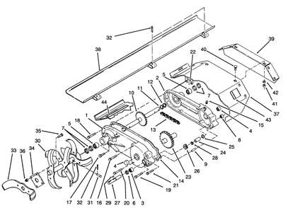 Gear Case Assembly Diagram and Parts List for 79271 4900001 - 4999999 Toro Lawn Tractor