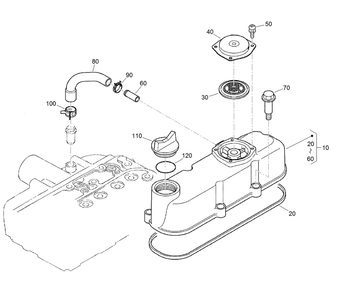 Cylinder Head Cover Assembly Diagram and Parts List for 22328 408963400 - 409588175 Toro Lawn Tractor Accessories