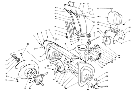 Housing & Chute Assembly Diagram and Parts List for 38565 8000001 - 8999999 Toro Snow Blower