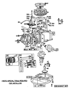 Engine Briggs & Stratton Model 92908-1956-01 Diagram and Parts List for 16756 8000001 - 8999999 Toro Lawn Mower