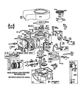 Engine Briggs & Stratton Model 252707-0177-01 Diagram and Parts List for 57356 9000001 - 9999999 Toro Lawn Tractor