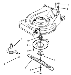 Blade Assembly Diagram and Parts List for 26640B 3900001 - 3999999 Toro Lawn Mower