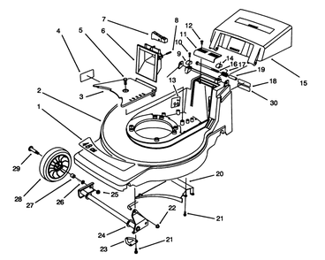 Housing Assembly Diagram and Parts List for 20902B 3900001 - 3999999 Toro Lawn Mower