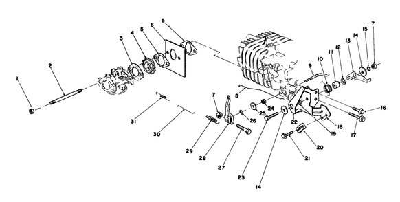 Governor Assembly Diagram and Parts List for 20581 4000001 - 4999999 Toro Lawn Mower
