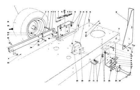 Rear Axle Assembly Diagram and Parts List for 56155 7000001 - 7999999 Toro Lawn Tractor