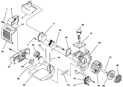 Engine Assembly Diagram and Parts List for 51911 79000001 - 79999999 Toro Trimmer