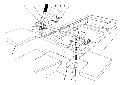 Power Take Off Lever Assembly Diagram and Parts List for 30775 600001 - 699999 Toro Lawn Tractor