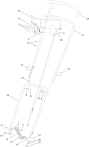 Handle Assembly Diagram and Parts List for 2600 313000001 - 313999999 Toro Lawn Tractor Accessories