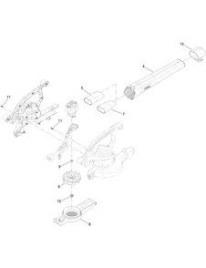 Blower Tube And Impeller Assembly Diagram and Parts List for 51563 321000001-321999999 Toro Leaf Blower / Vacuum
