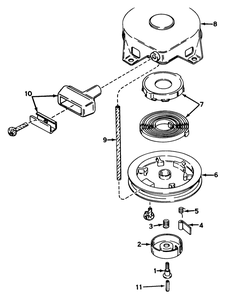 Rewind Starter No. 590420 Diagram and Parts List for 62837 4000001 - 4999999 Toro Chipper Shredder