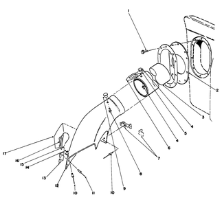 Chute Assembly Diagram and Parts List for 27-06BL02 2000001 - 2999999 Toro Lawn Tractor Accessories