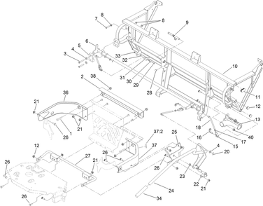 Bagger Mount Assembly Diagram and Parts List for 78567 405700000 - 411399999 Toro Lawn Tractor