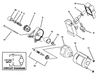 Starter Motor Assembly Diagram and Parts List for 38196 4900001 - 4999999 Toro Snow Blower
