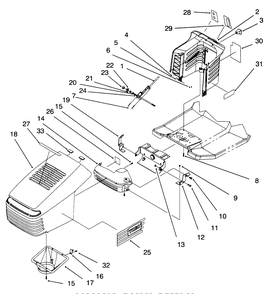 Hood Assembly Diagram and Parts List for 71201 6900001 - 6999999 Toro Lawn Tractor
