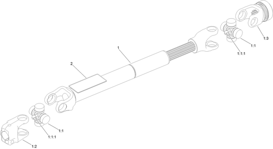 Drive Shaft Assembly No. 103-9485 Diagram and Parts List for 74316 400000000 - 999999999 Toro Lawn Tractor