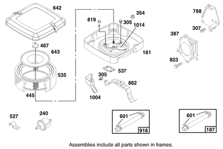 Engine Briggs & Stratton Model 303776-1188-A1 Diagram and Parts List for 30182 690001 - 699999 Toro Lawn Tractor Accessories