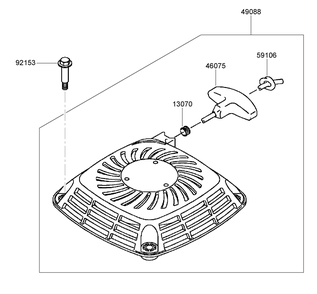 Starter Assembly Diagram and Parts List for 22200TE (310000001-310999999)(2010) Toro Lawn Mower