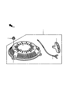 Recoil Starter Assembly Diagram and Parts List for 02606 (313000001-313999999)(2013) Toro Lawn Mower