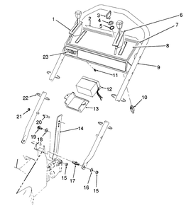 Handle Assembly Diagram and Parts List for 26625B 1000001 - 1999999 Toro Lawn Mower