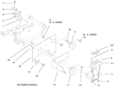 Hoodstand Electrical Housing & Wire Harness Diagram and Parts List for 73422 7900001 - 7999999 Toro Lawn Tractor