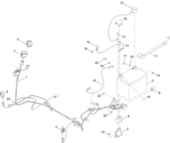 Electrical Assembly Diagram and Parts List for 77506 418400000 - 999999999 Toro Lawn Tractor