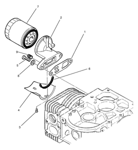 Oil Filter Assembly Diagram and Parts List for 74101 690001 - 699999 Toro Lawn Tractor