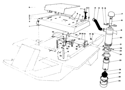Seat Mount & Air Cleaner Assembly Diagram and Parts List for 30798 0000001 - 0999999 Toro Lawn Tractor