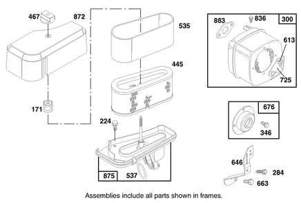 Engine Briggs & Stratton Model 28d707-0124-01 Diagram and Parts List for 70142 79000001 - 79999999 Toro Lawn Tractor