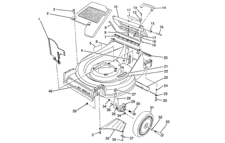 Housing Assembly Diagram and Parts List for 26682 0000001 - 0999999 Toro Lawn Mower