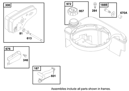 Engine Briggs & Stratton Model 12h807-1760-E1 (Model No. 20021 Serial No. 9940000-9941632) Diagram and Parts List for 20020 9900001 - 9999999 Toro Lawn Mower