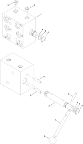 Hydraulic Control Selector Valve Assembly Diagram and Parts List for 25411 400000000 - 999999999 Toro Lawn Tractor Accessories