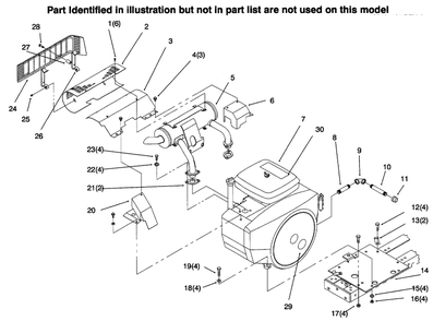 Engine Diagram and Parts List for 73422 6900001 - 6999999 Toro Lawn Tractor