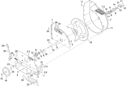 Blower Assembly No. 136-0570 Diagram and Parts List for 78526 417030000 - 999999999 Toro Lawn Tractor Accessories