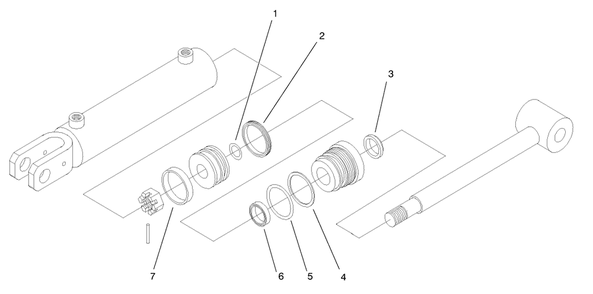 Hydraulic Cylinder Assembly Diagram and Parts List for 22414 890001 - 899999 Toro Lawn Tractor Accessories