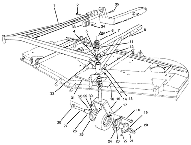 Carrier Frame Assembly Diagram and Parts List for 30662 590001 - 599999 Toro Lawn Mower