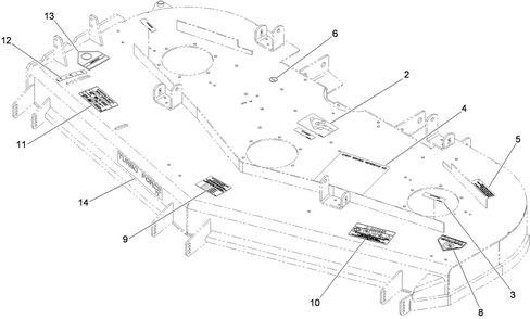 Deck Decal Assembly Diagram and Parts List for 74269 (311000001-311999999)(2011) Toro Lawn Mower