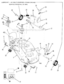 Deck_Assembly Diagram and Parts List for 05-37SC03  Toro Lawn Mower