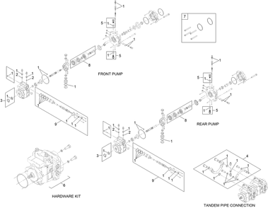 Tandem Pump Assembly No. 139-4733 Diagram and Parts List for 22370 413000000 - 414487256 Toro Lawn Tractor Accessories