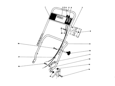 Handle Assembly Diagram and Parts List for 20575 8000001 - 8007500 Toro Lawn Mower