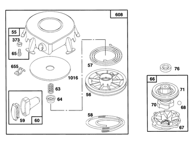Engine Briggs & Stratton Model 28b707-0126-01 Diagram and Parts List for 70080 5900001 - 5999999 Toro Lawn Tractor