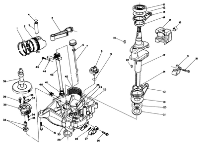 Crankcase Assembly Diagram and Parts List for 30112 6000001 - 6999999 Toro Lawn Tractor Accessories
