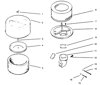 Air Cleaner/Intake Diagram and Parts List for 30180 690001 - 699999 Toro Lawn Tractor Accessories