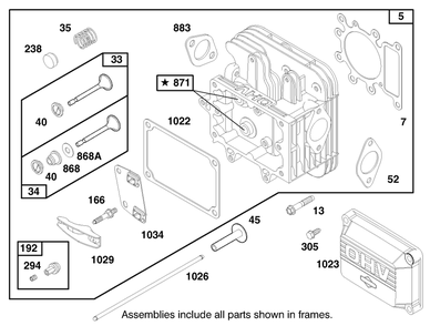 Engine Briggs & Stratton Model 28n707-0131-01 Diagram and Parts List for 71217 7900001 - 7999999 Toro Lawn Tractor
