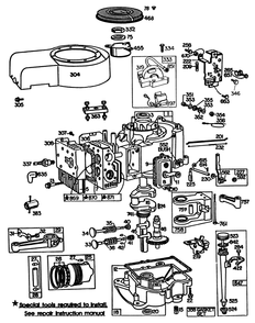 Engine Briggs & Stratton Model No. 252707-0633-01 Diagram and Parts List for 56155 3000001 - 3999999 Toro Lawn Tractor