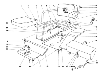 Seat And Fender Assembly Diagram and Parts List for 55402 0000001 - 0999999 Toro Lawn Tractor