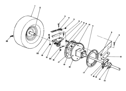 Rear Axle Assembly Diagram and Parts List for 56132 2000001 - 2999999 Toro Lawn Tractor