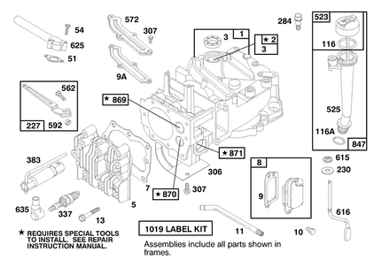 Engine Briggs & Stratton Model 12f802-1750-A1 Diagram and Parts List for 20445 7900001 - 7999999 Toro Lawn Mower