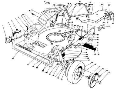 Housing Assembly Diagram and Parts List for 22043 3900965 - 3999999 Toro Lawn Mower