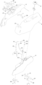 Fuel System Assembly Diagram and Parts List for 75755 414170000 - 999999999 Toro Lawn Tractor